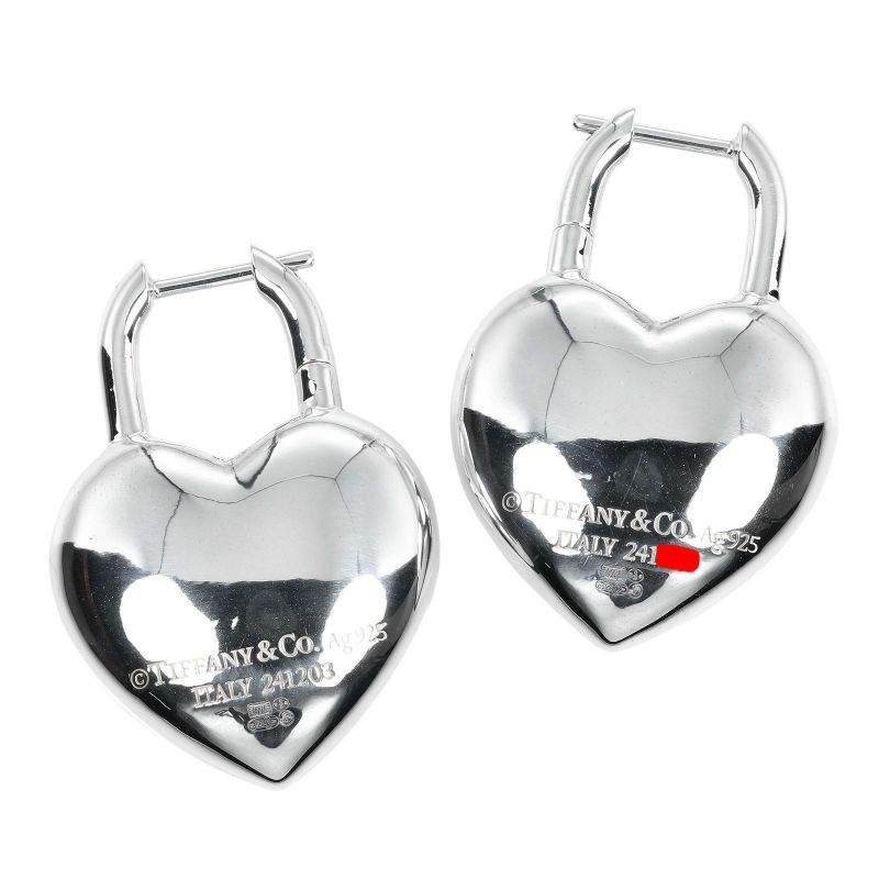 Tiffany & Co Return To Tiffany & Co Full Heart 925 Silver Ladies 22g Earrings
