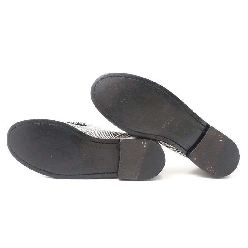 Saint Laurent Paris Loafers Size 40 Staggered Check Logo Smoo Scuff Zipper