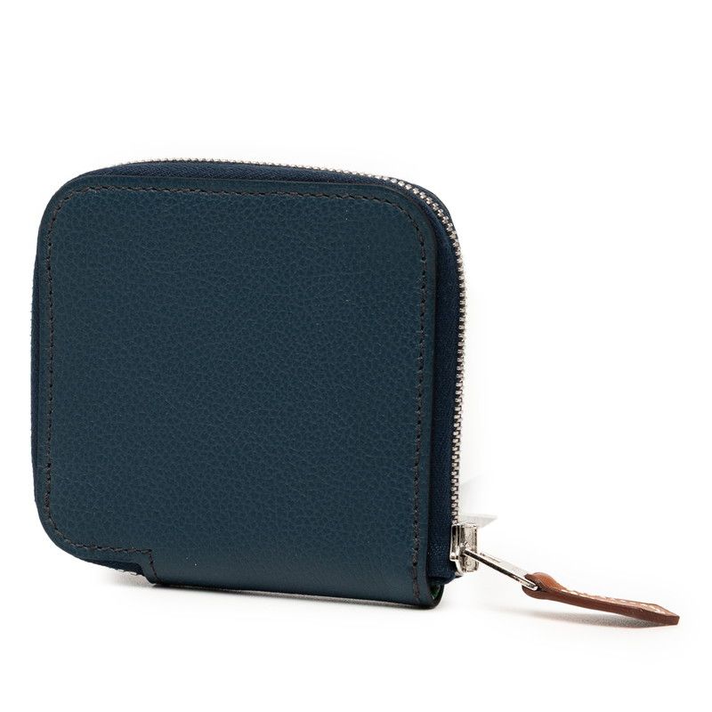 Hermes Azap Silk Quinn Compact Navy Silver Hardware Evercolor Women Hermes