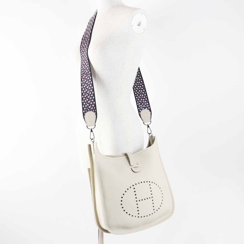 Hermes Evelyn 3PM Beton Silver Hardware Sangle Zigzag Taurillon Clemence