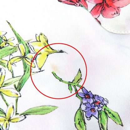 Christian DIOR 23AW 241v29a6845 100% Silk Floral Pattern Logo Button Short