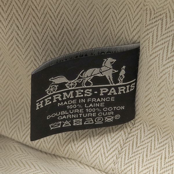 Hermes Pouch Brid a Black Au Carré PM Wool Sègre Silver Hardware Handbag Vanity