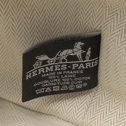 Hermes Pouch Brid a Black Au Carré PM Wool Sègre Silver Hardware Handbag Vanity