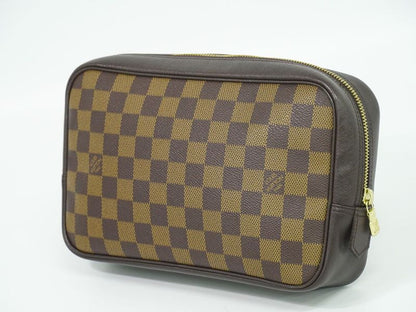 Authentic Louis Vuitton LV Trousse Toilette Damier Ebène Pouch Cosmetic Pouch