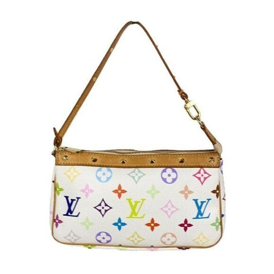 Louis Vuitton Monogram Multicolor Murakami Pochette Pouch Bag Accessories White