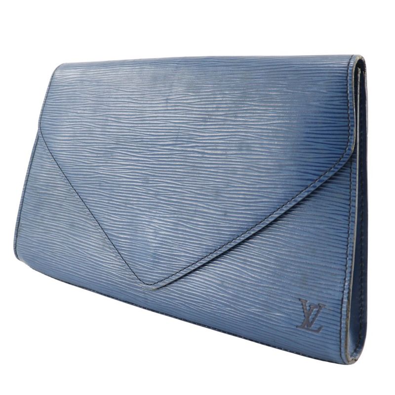 Louis Vuitton Art Deco Second Bag M52635 Epi Leather Toledo Blue Ladies Clutch