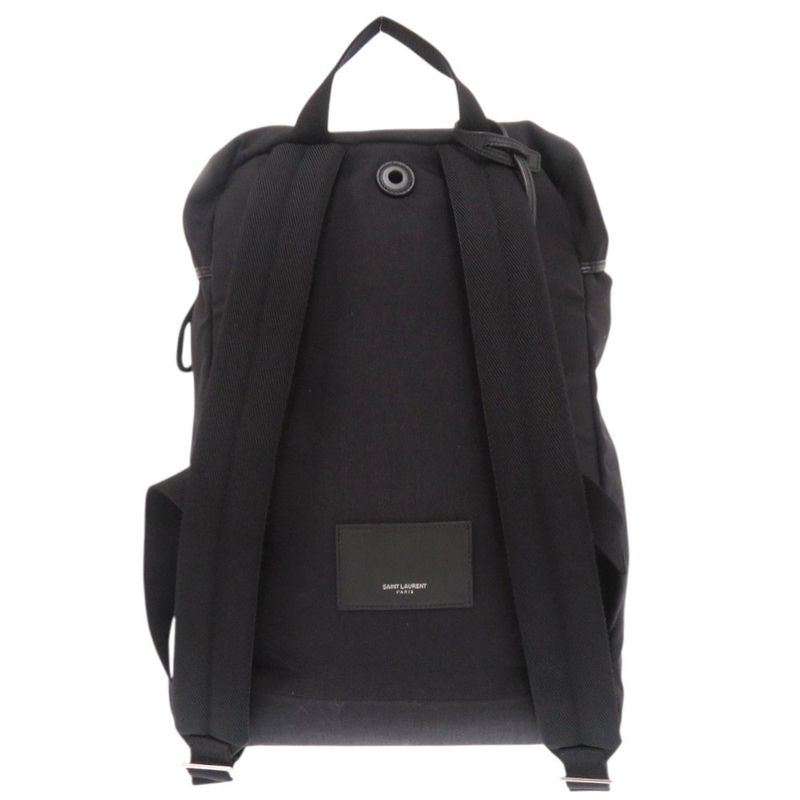 Saint Laurent Canvas Leather Black Backpack Daypack Black 1091 Saint Laurent