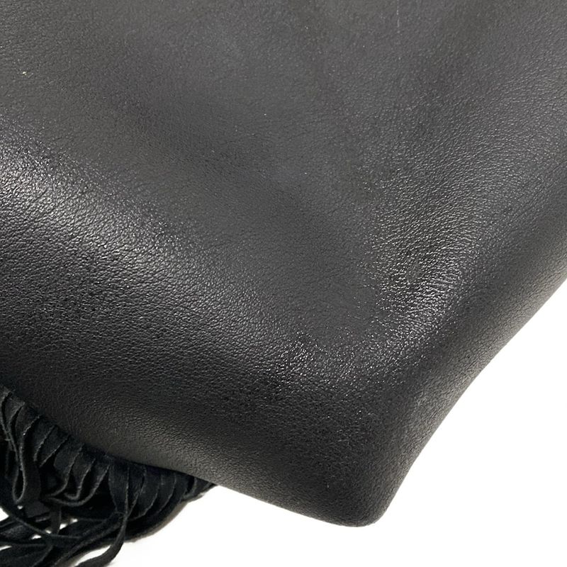 Saint Laurent Paris Tote Bag 410666 Black Fringe Leather