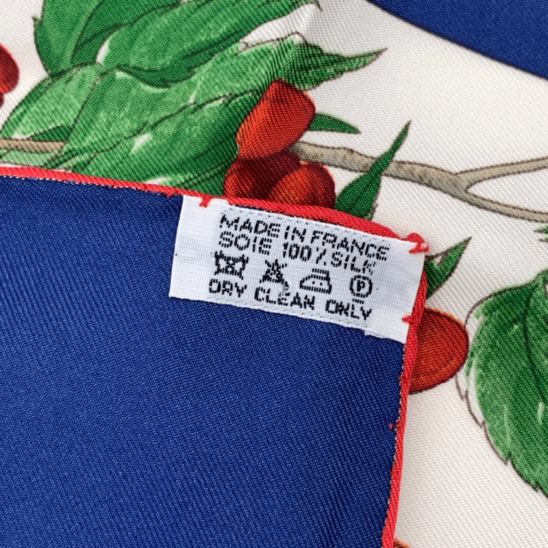 Hermes Carre 90 Silk U Coeur DES BOIS In The Woods Scarf Navy