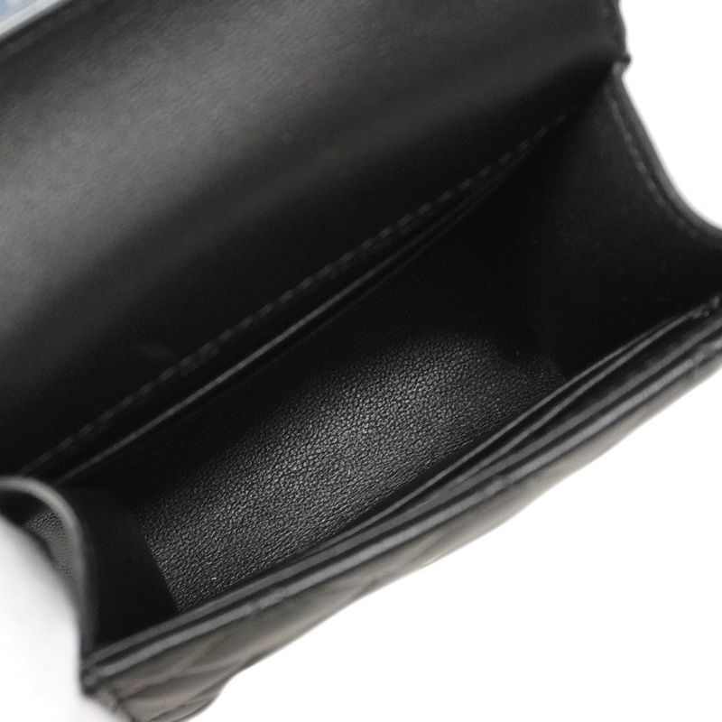 Chanel Shoulder Bag Matelasse Chain Lambskin Black Chien Pan Gold Hardware 2way