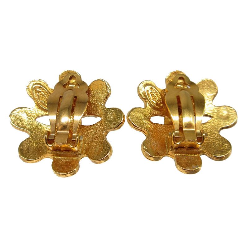 Chanel Coco Mark Vintage 94P Metal Gold Earrings 0505 Chanel