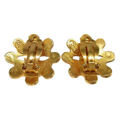 Chanel Coco Mark Vintage 94P Metal Gold Earrings 0505 Chanel