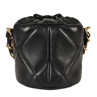 Chanel Coco Mark Chain Shoulder Pouch Shoulder Bag Lambskin Ap2330 Black Gold