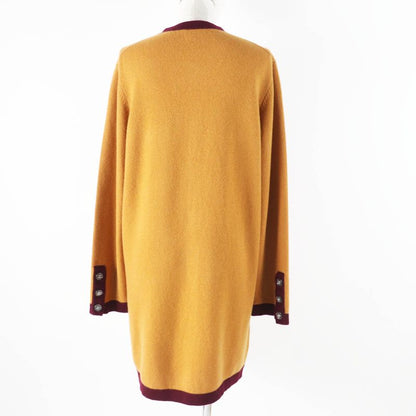 CHANEL 20AW P71510 100% Cashmere Coco Mark Buttons Bi-color Long Sleeves Long