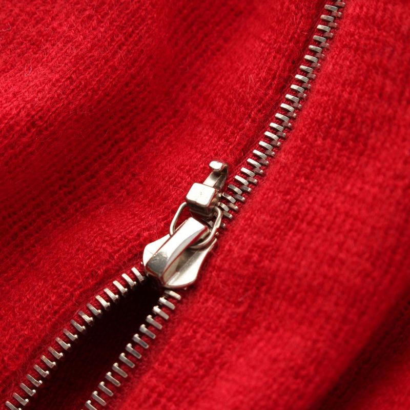 Chanel 06A Cashmere Double Zip Up Vest Sleeveless Top P29666 Red 38