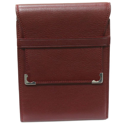 Cartier Bifold Billfold Without Coin Purse Trifold Billfold Cabochon Lined Calf