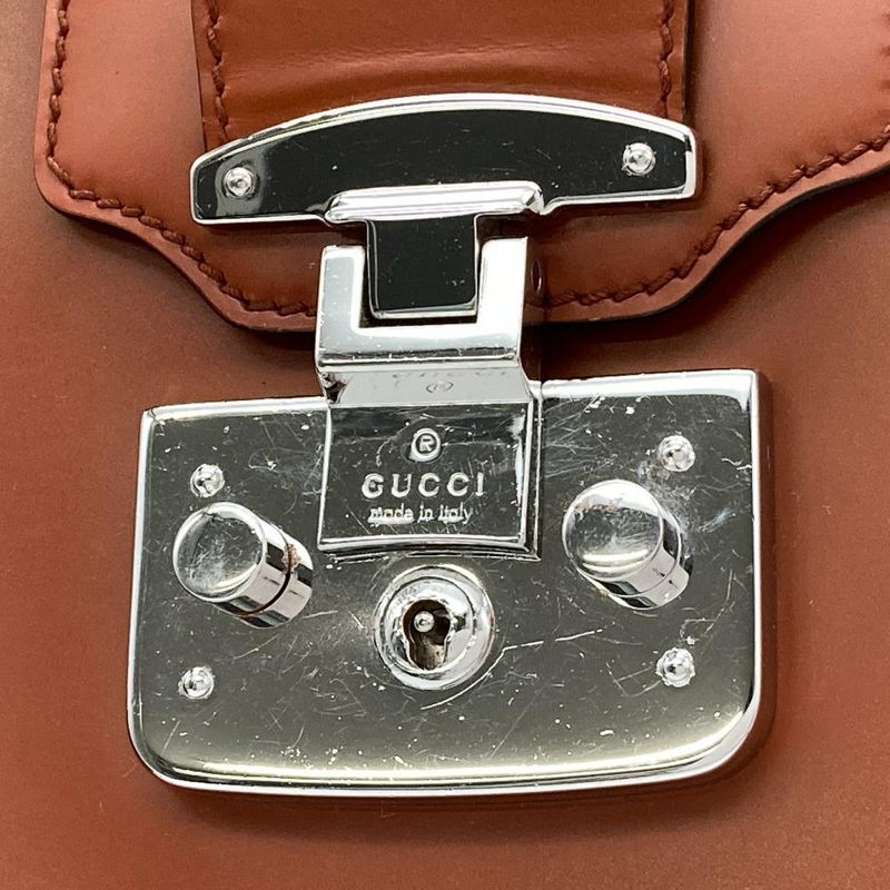 Gucci Lady Lock Tote Bag Leather 331821 Brown Men's
