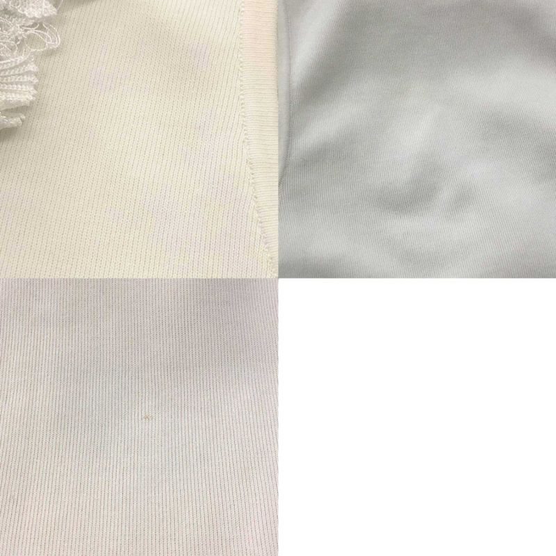 Chanel Coco Mark Button Lace Bijoux High Neck Knit Dress P43862k04509 White 36