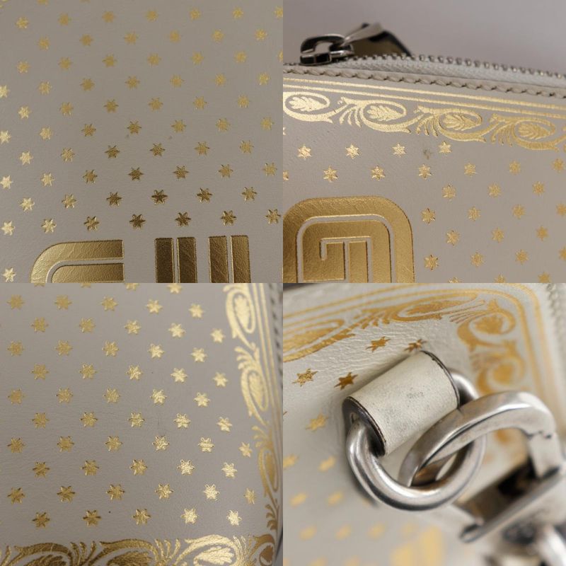 Gucci Gussy SAGA 511189 Leather White Women's Shoulder Bag