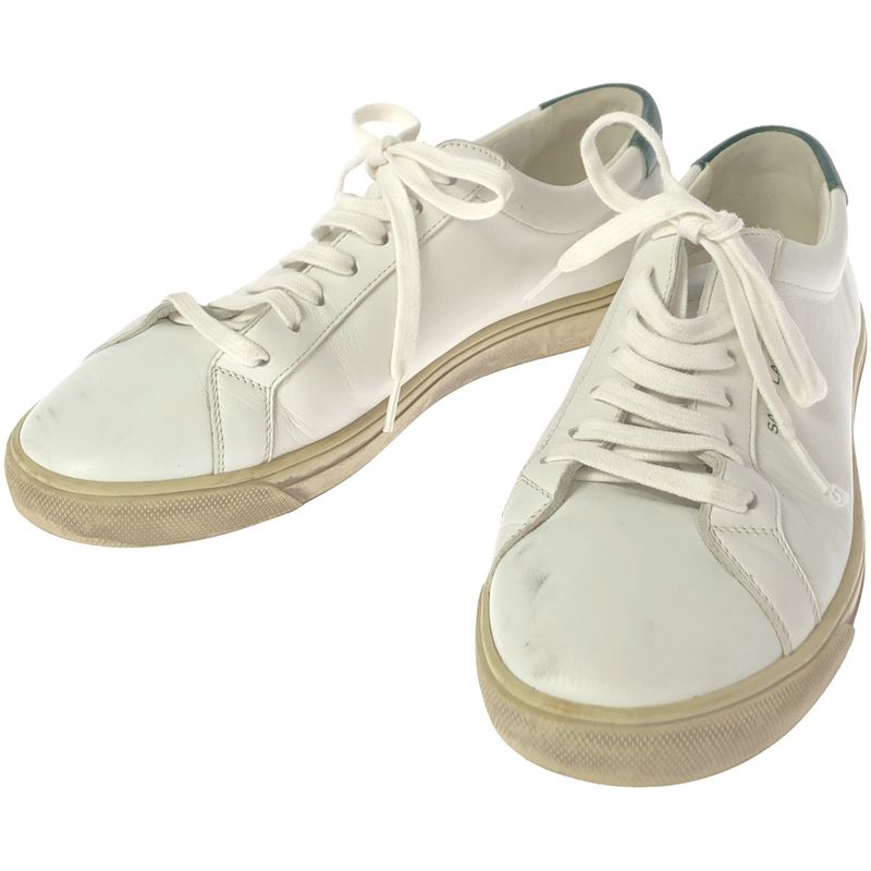 Saint Laurent Paris Andy Andi Leather Low Cut Sneakers 606831 White 37