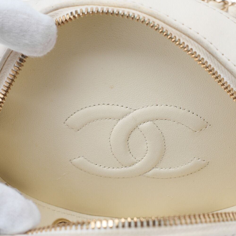 Chanel Cruise Line Floating Chain Shoulder Bag Lambskin And Vinyl Black With