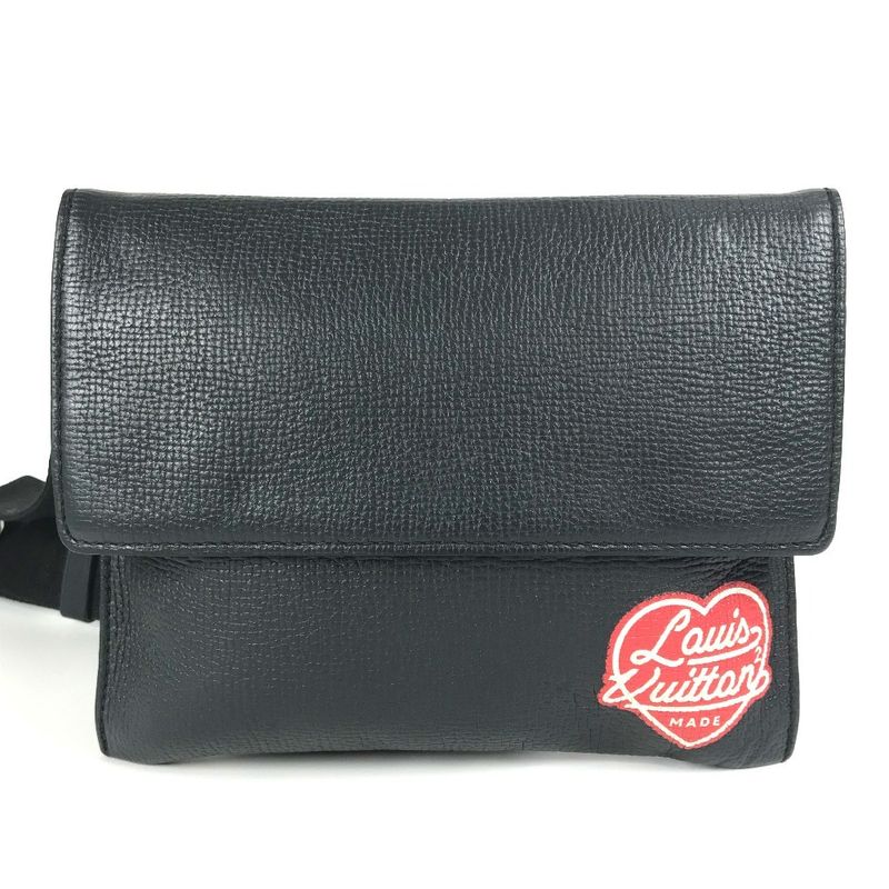 Louis Vuitton Shoulder Bag Trio Pouch M81013 Monogram Denim Black