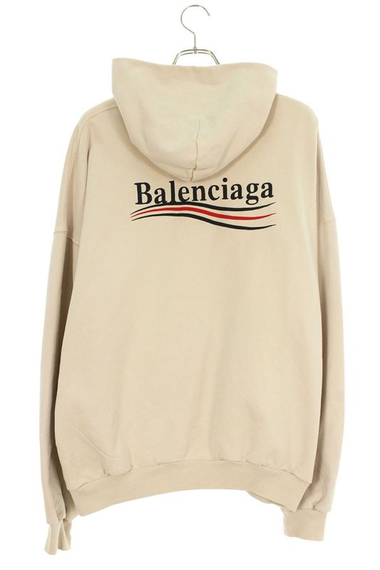Balenciaga 739024 Tkvi9 Campaign Logo Embroidered Hoodie Men 1