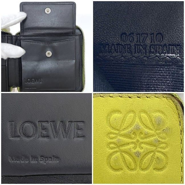 Loewe Round Zipper Fold Wallet Ec22962 Yellow