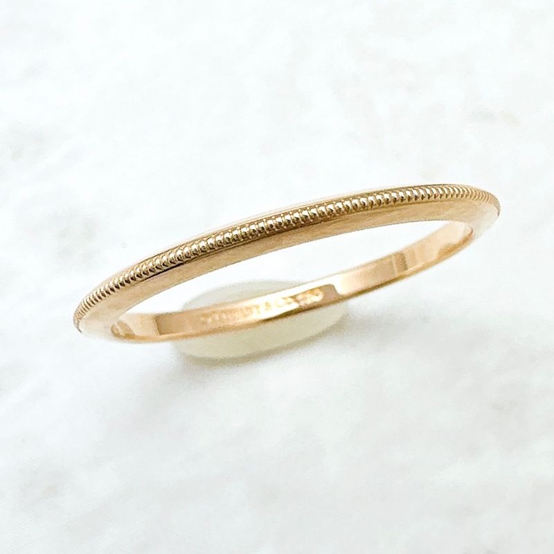 Tiffany & Co Milgrain Pink Gold Ring Approx 115 U