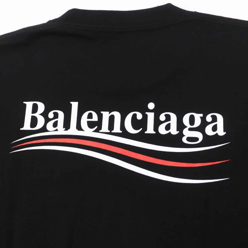 Balenciaga 2020 612964 100% Cotton Campaign Logo Short Sleeve T-shirt Black M