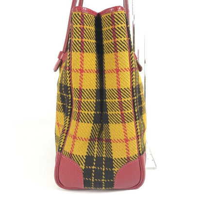 Hermes Shoulder Bag Gallop Check Wool Red