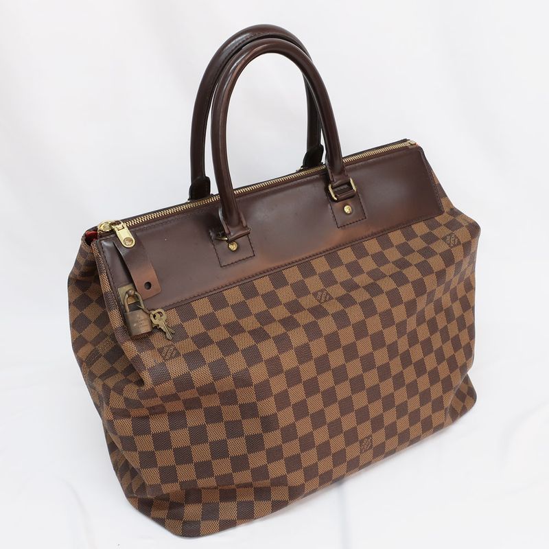 Louis Vuitton Greenwich PM Boston Bag N41165 Damier Brown Gdhardware