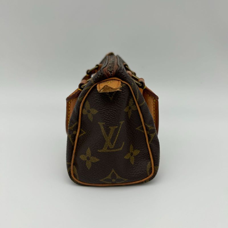 Louis Vuitton Monogram Canvas Shoulder Bag Mini Speedy Brown