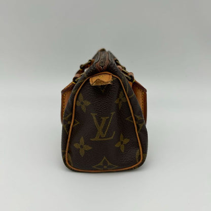 Louis Vuitton Monogram Canvas Shoulder Bag Mini Speedy Brown