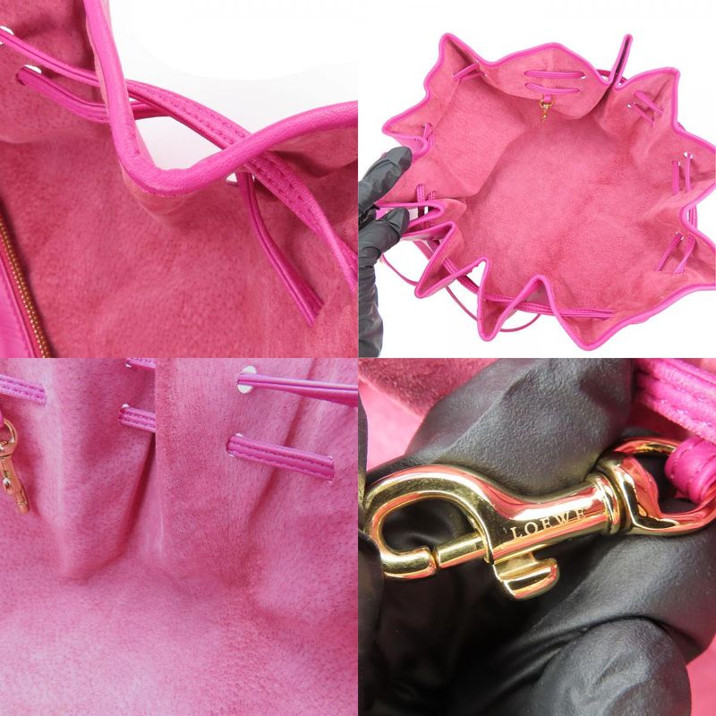 Loewe Shoulder Bag Anagram Nappaleather Pink Gold Hardware Drawstring Shoulder