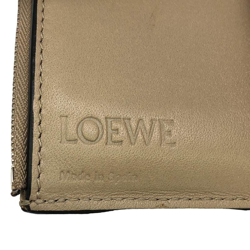 Loewe - Small Vertical Leather Anagram Compact Wallet Purse - Grey - Women