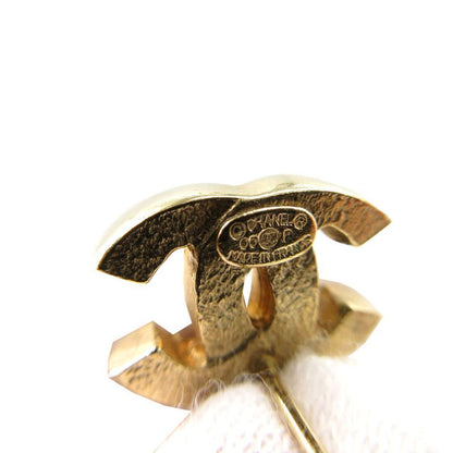 Chanel Coco Mark Earrings Faux Pearl/stone/metal 05P Gold 0755 Chanel