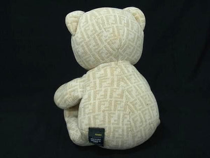 Fendi Zucca Pattern Zucchino Wool Rayon Nylon And Cashmere Bear Teddy Bear