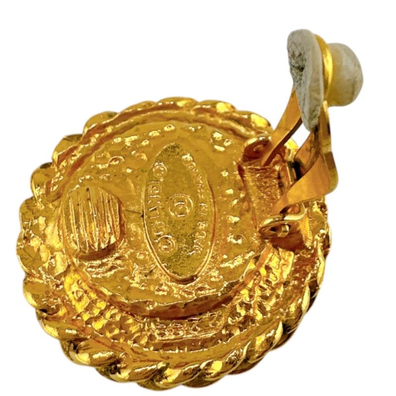 Chanel Vintage Faux Pearl Earrings Chanel Gold With Box