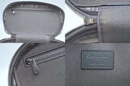 Christian DIOR Trotter Cosmetic Bag Pouch Canvas Gray 2183n