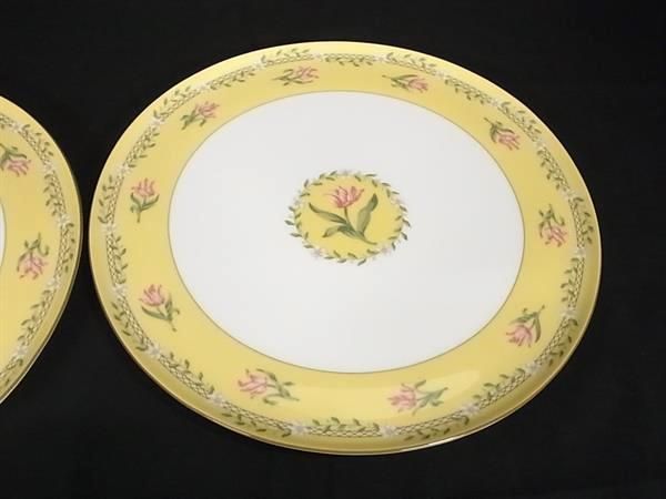 Tiffany & Co Tiffany & Co Pink Tulip Plates Tableware Set Of 2 Yellowish