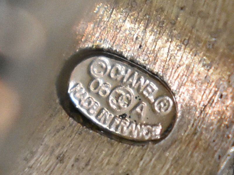 Authentic Chanel Coco Mark Rhinestone Ring Size 14 GP Gold Plated Coco Mark