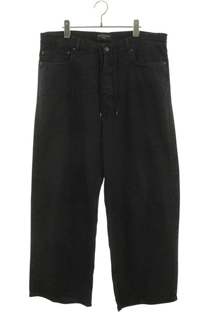 Balenciaga 24SS 786643 Tqw54 Drawcord Wide Baggy Denim Pants Men's XS