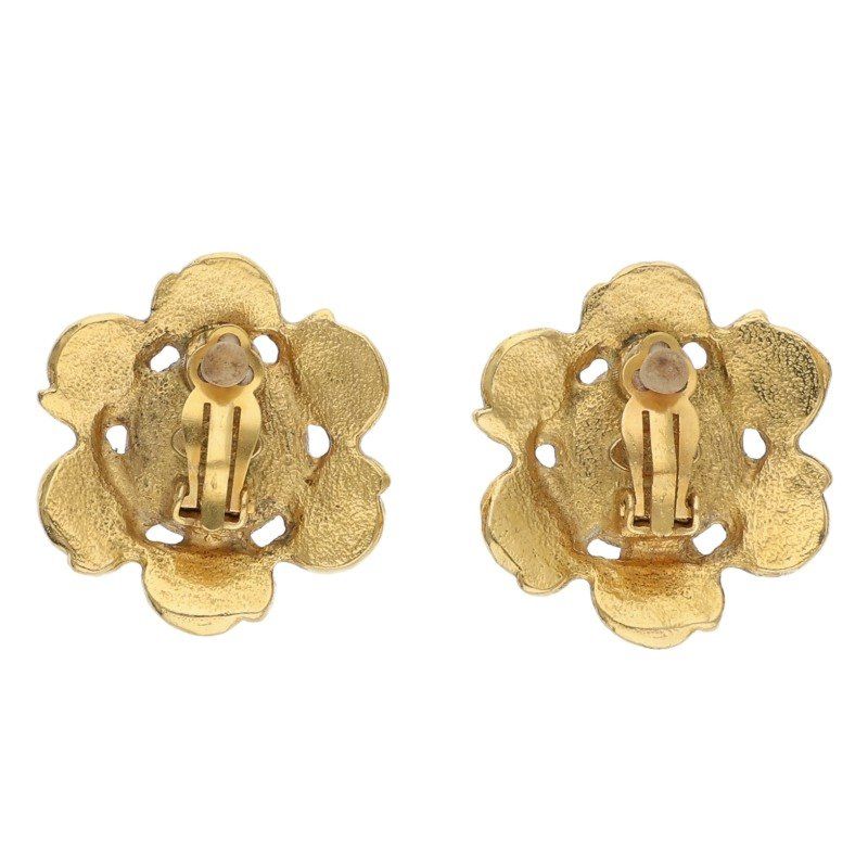 Chanel 04P Coco Mark Faux Pearl GP Earring Ladies