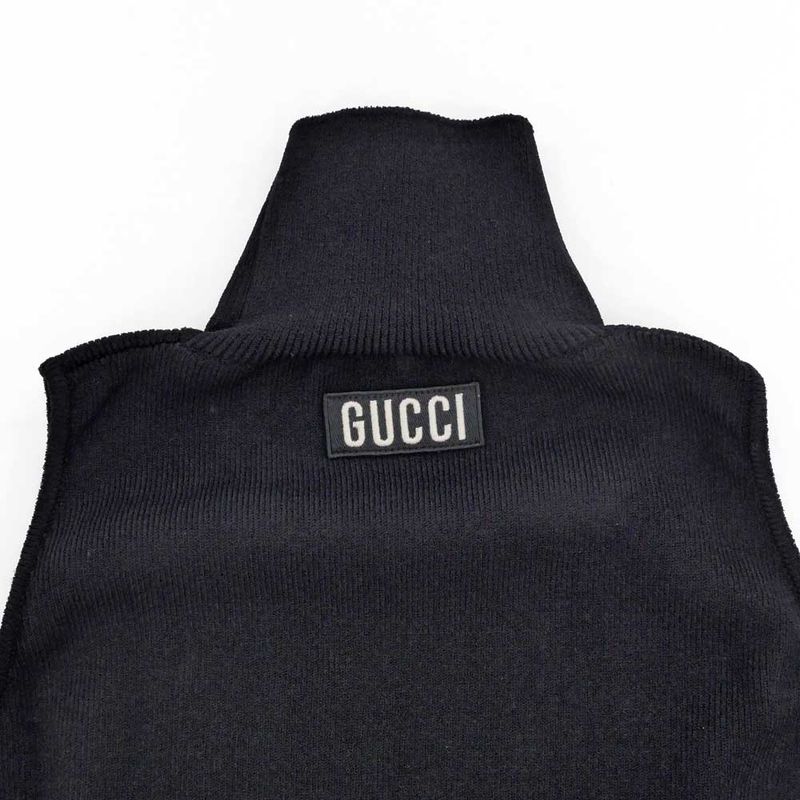 Gucci No-sleeve Knit L Size Black 681132 Women's Apparel Women's Clothes