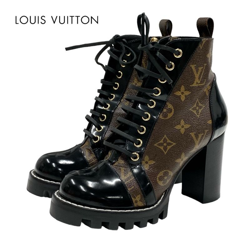 Louis Vuitton Star Trail Line Monogram Boots Short Boots Shoes Leather Brown