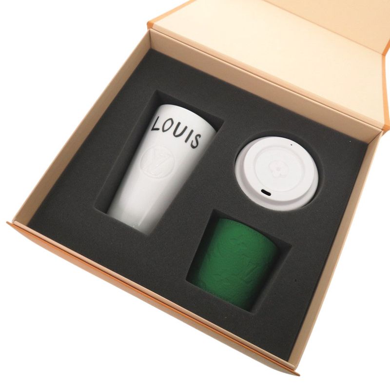 Louis Vuitton Cup Louis Tumbler Monogram Gi0909 Monogram Canvas/porcelain White