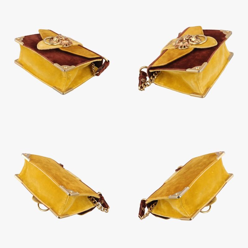 Prada Caye Lion Head Yellow And Brown Velour 1bd089110