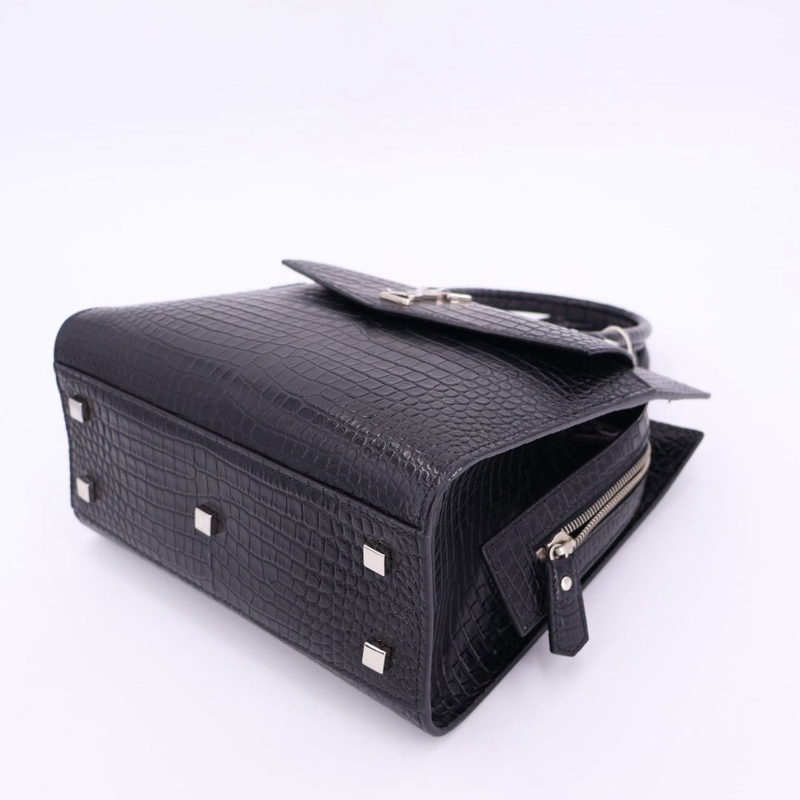 Saint Laurent Uptown Small Handbag 2way Shoulder Crossbody Tote Croc Shape