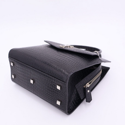 Saint Laurent Uptown Small Handbag 2way Shoulder Crossbody Tote Croc Shape